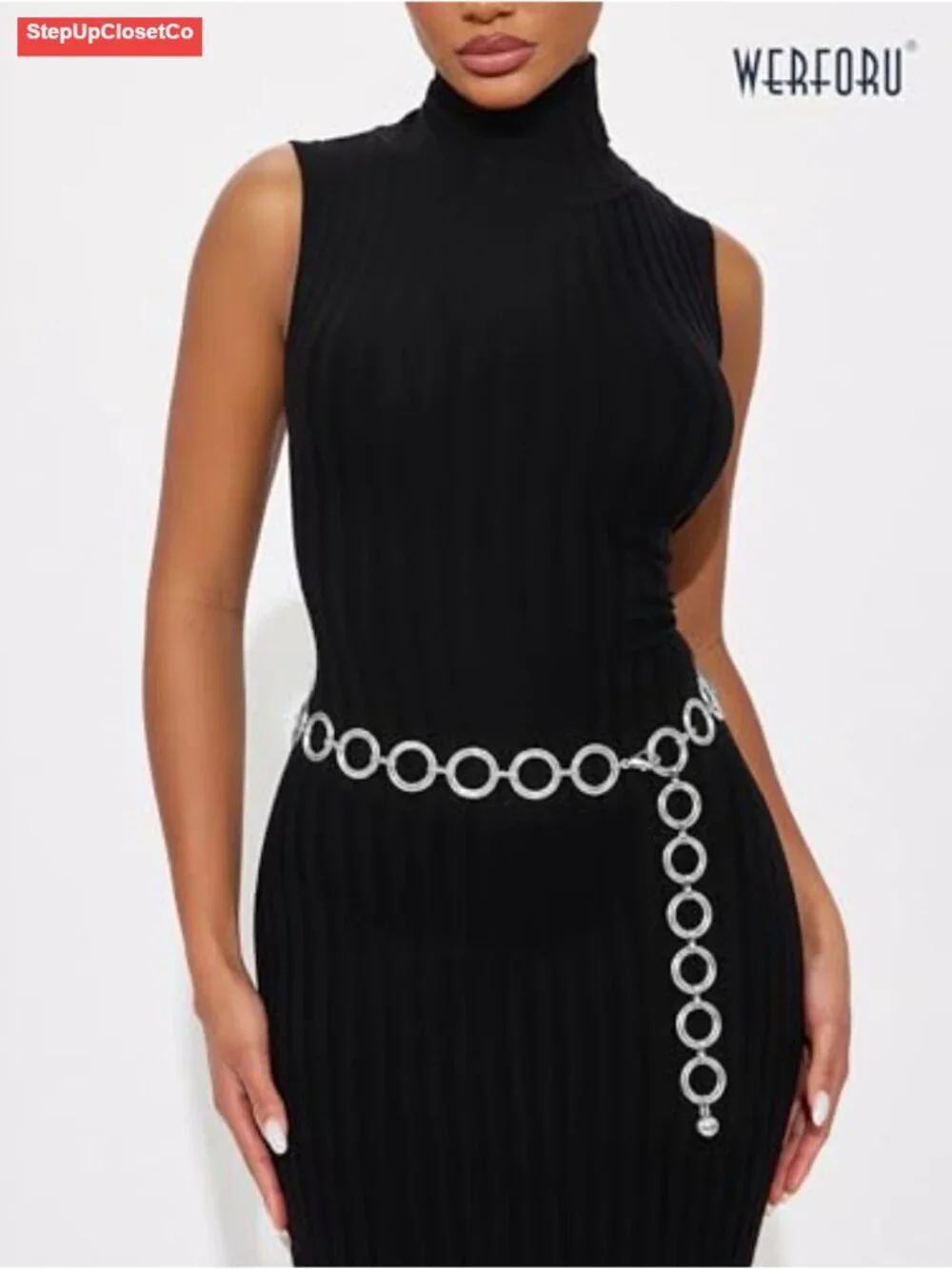 Multilayer Gold Plated Alloy Metal Link Body Chain Belt Waist Chain for Jeans